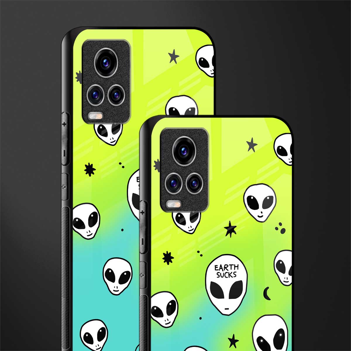 earth sucks neon edition glass case for vivo v20 pro image-2