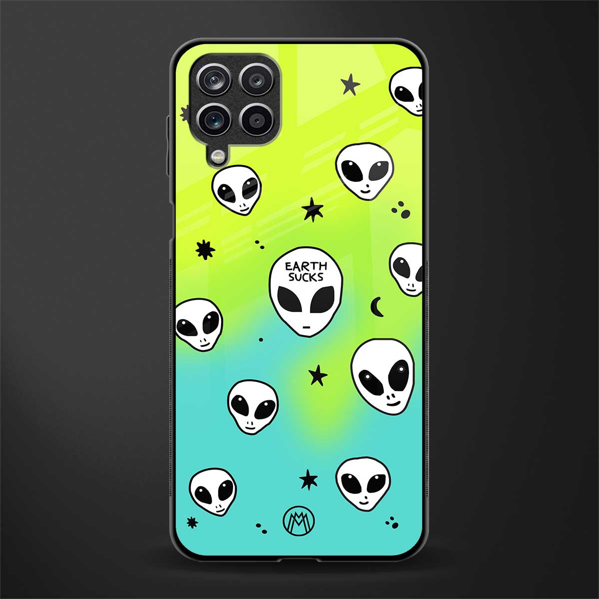 earth sucks neon edition glass case for samsung galaxy a12 image