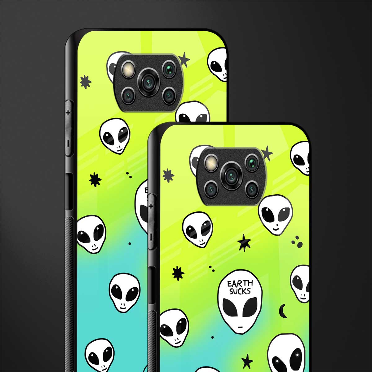 earth sucks neon edition glass case for poco x3 image-2