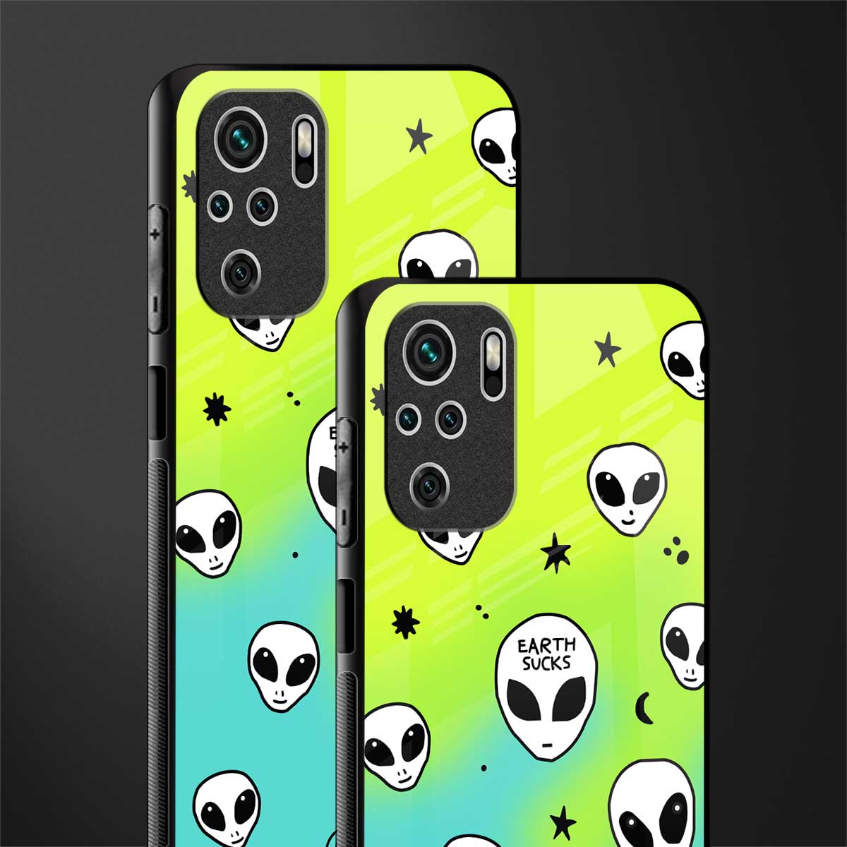 earth sucks neon edition glass case for redmi note 10s image-2