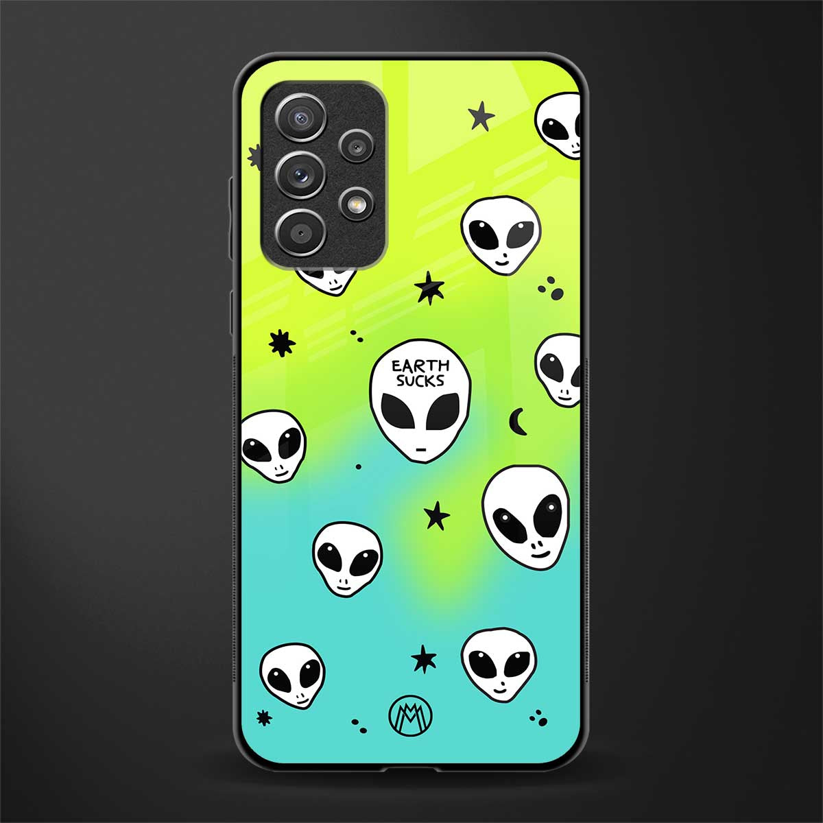 earth sucks neon edition glass case for samsung galaxy a72 image