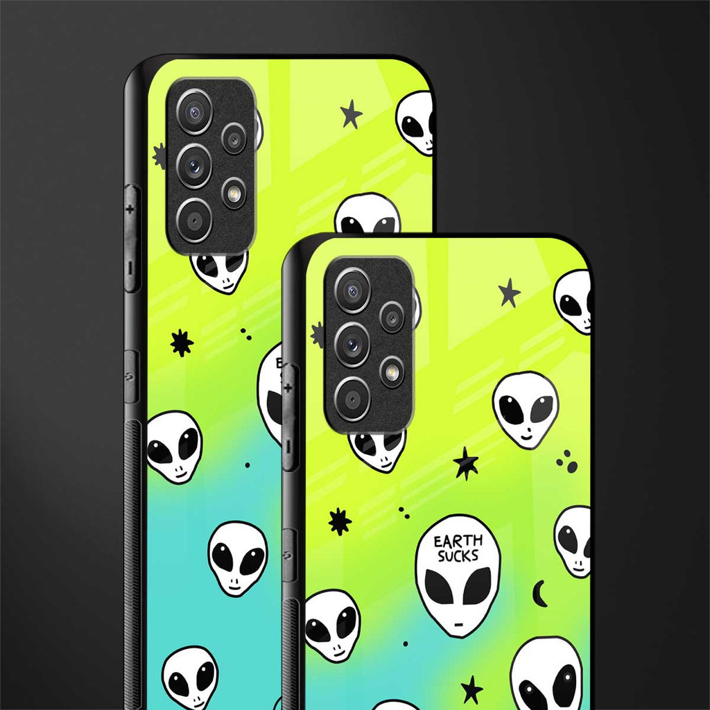 earth sucks neon edition glass case for samsung galaxy a32 4g image-2