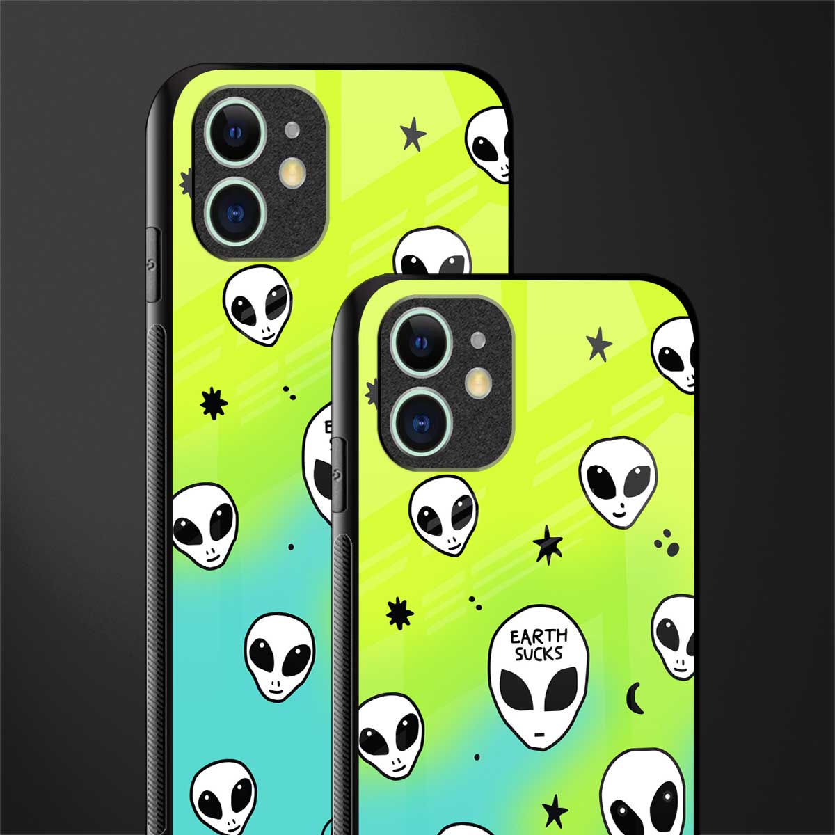 earth sucks neon edition glass case for iphone 12 mini image-2