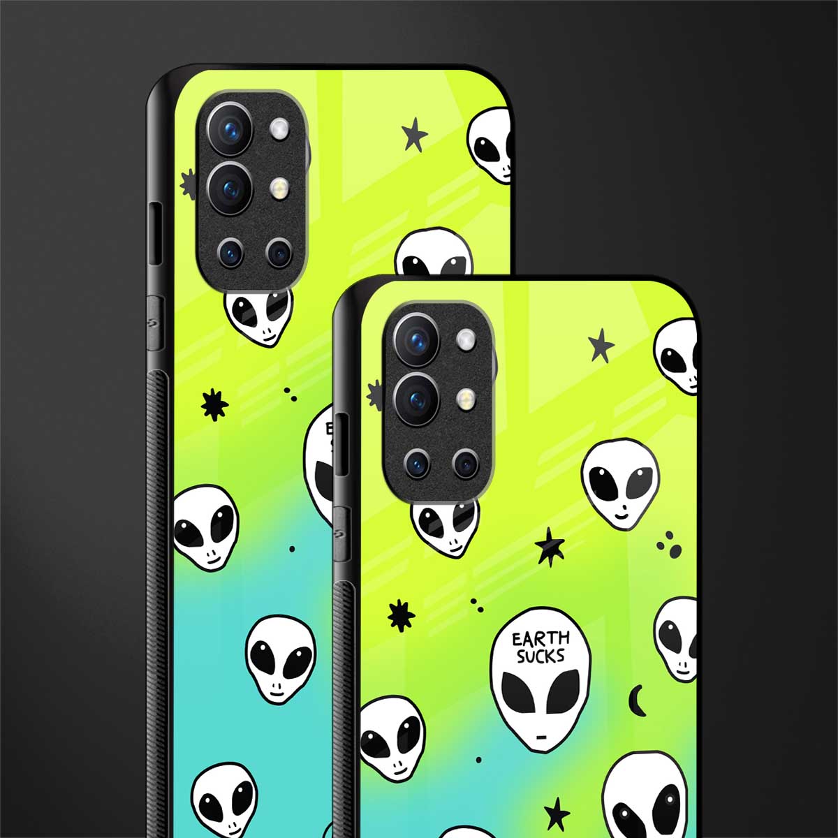 earth sucks neon edition glass case for oneplus 9r image-2