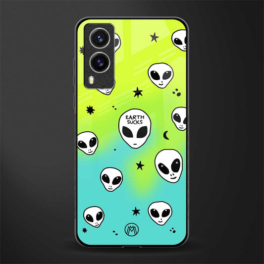 earth sucks neon edition glass case for vivo v21e 5g image