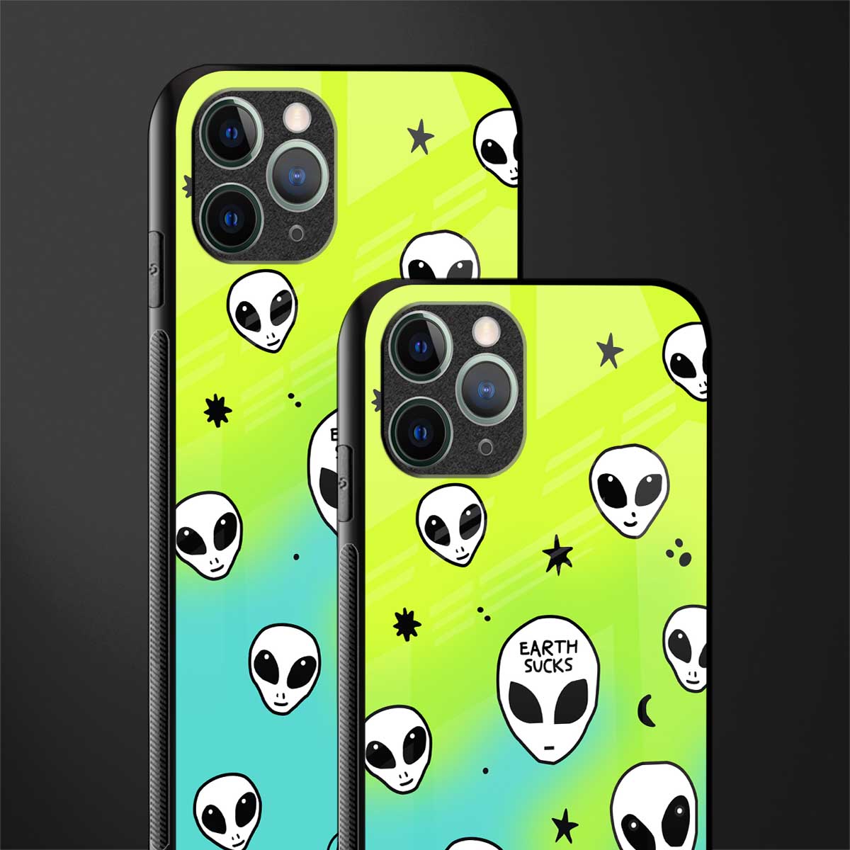 earth sucks neon edition glass case for iphone 11 pro max image-2