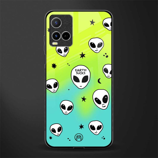 earth sucks neon edition glass case for vivo y21 image