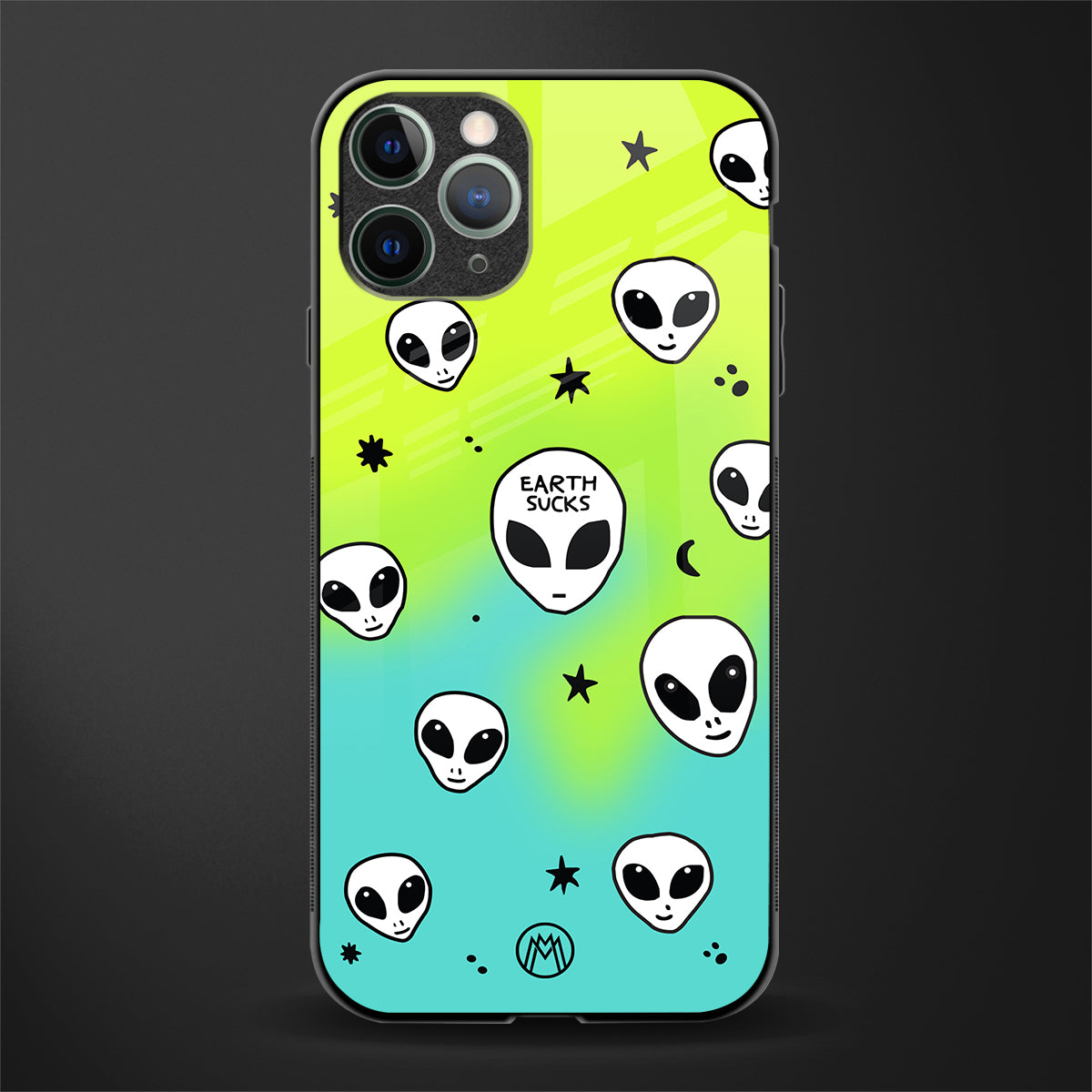 earth sucks neon edition glass case for iphone 11 pro max image