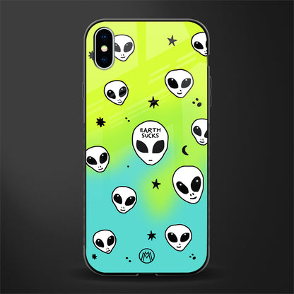 earth sucks neon edition glass case for iphone xs max image