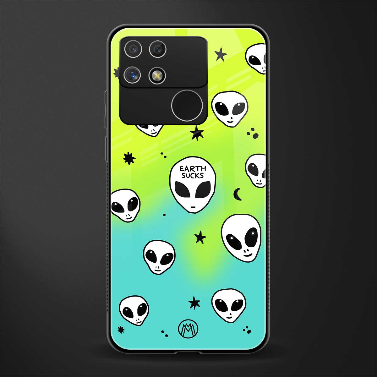 earth sucks neon edition back phone cover | glass case for realme narzo 50a