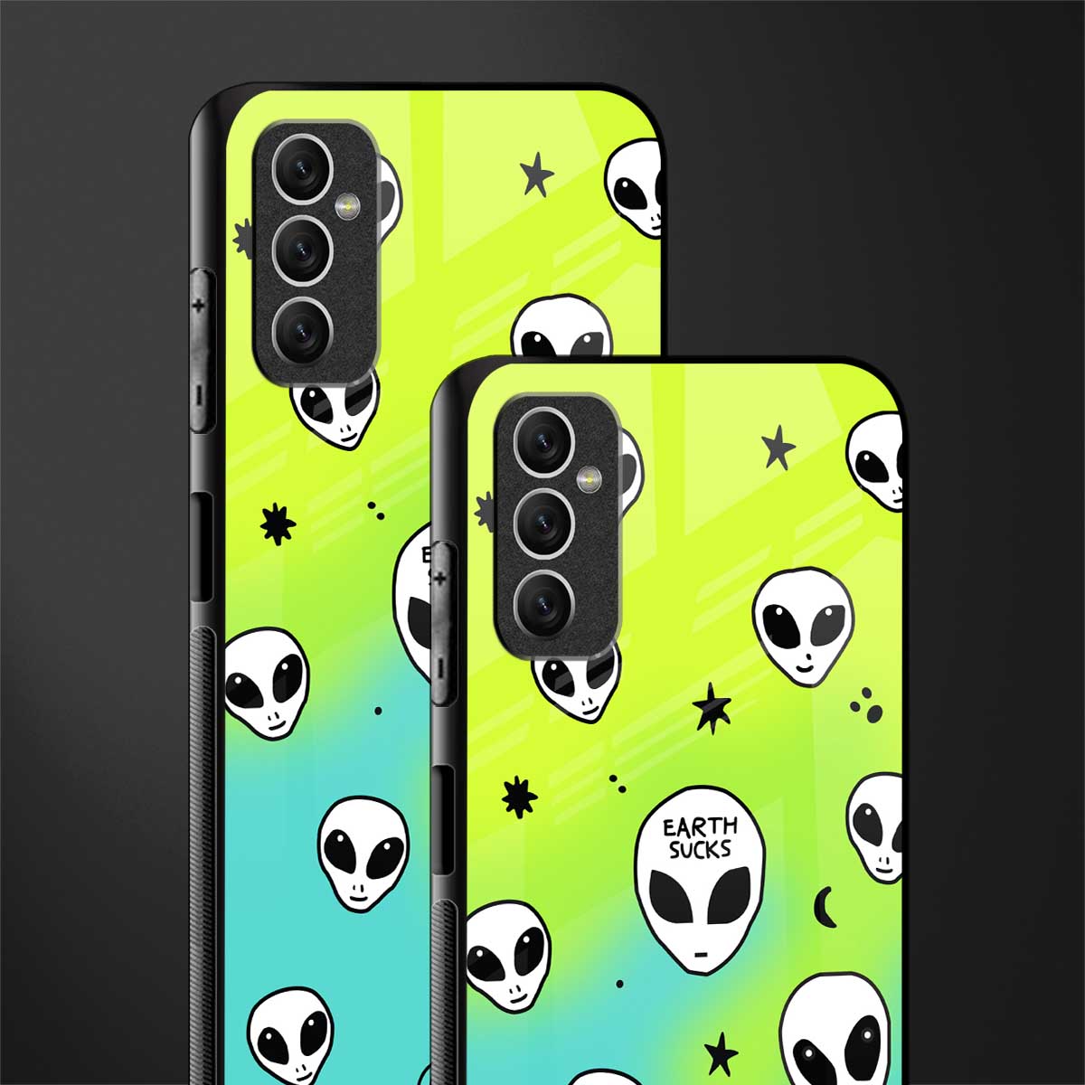 earth sucks neon edition glass case for samsung galaxy m52 5g image-2