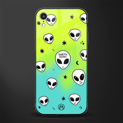 earth sucks neon edition glass case for iphone xr image