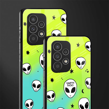 earth sucks neon edition back phone cover | glass case for samsung galaxy a53 5g