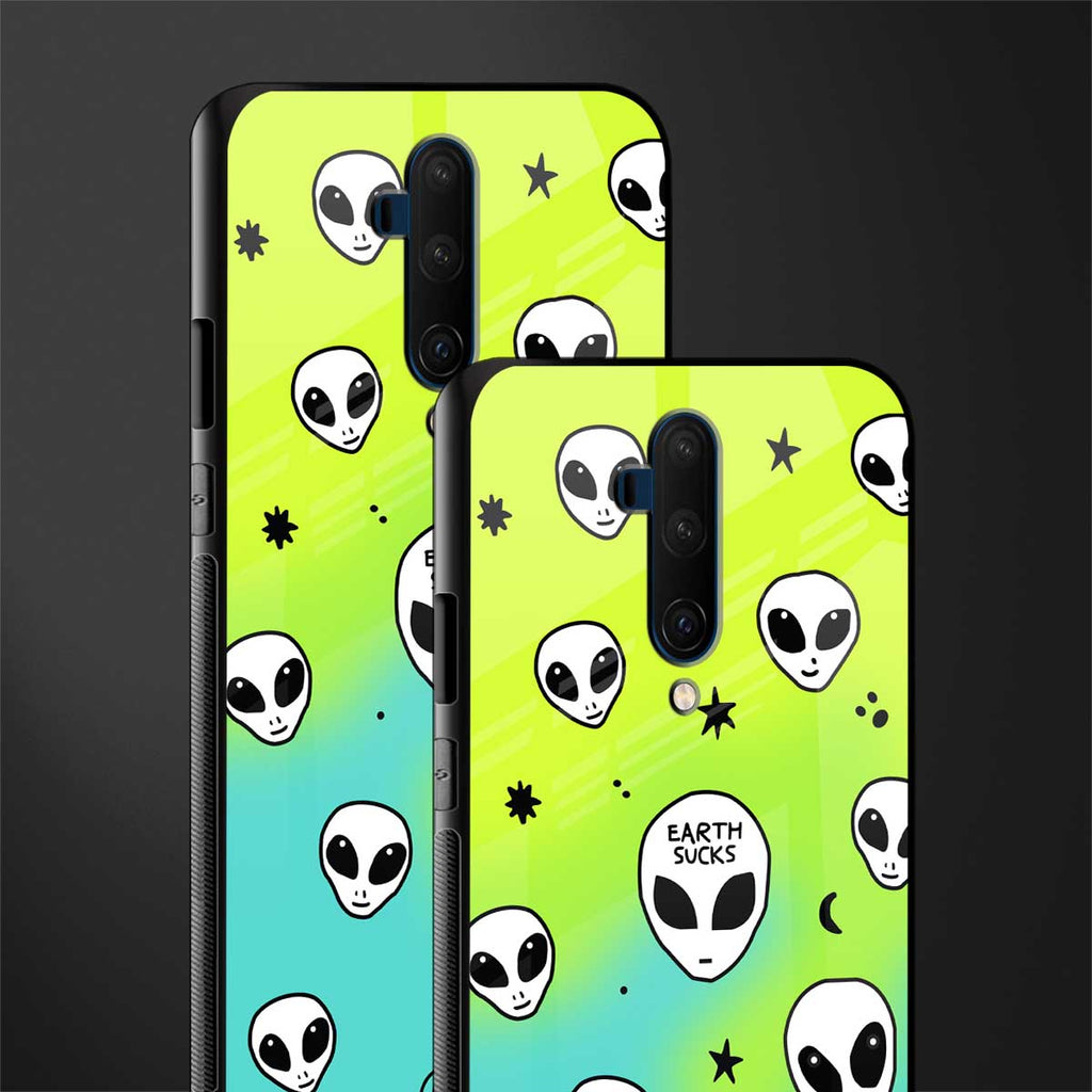earth sucks neon edition glass case for oneplus 7t pro image-2