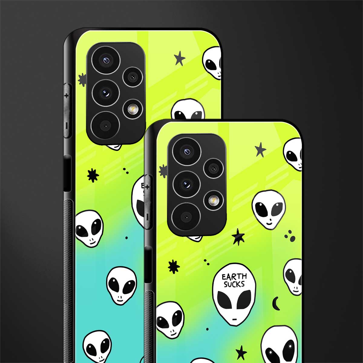 earth sucks neon edition back phone cover | glass case for samsung galaxy a13 4g