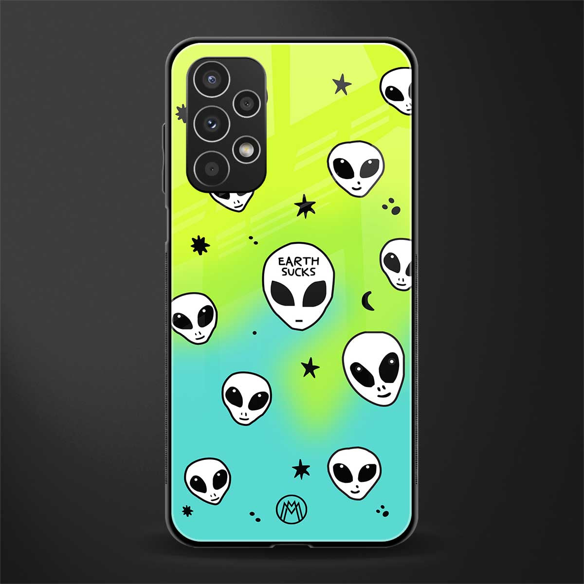 earth sucks neon edition back phone cover | glass case for samsung galaxy a13 4g