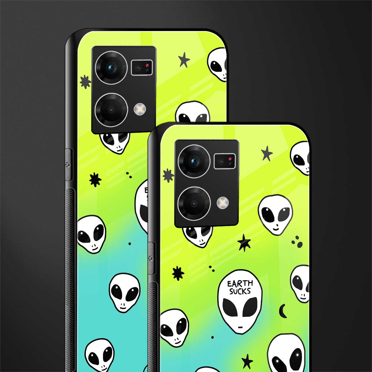 earth sucks neon edition back phone cover | glass case for oppo f21 pro 4g
