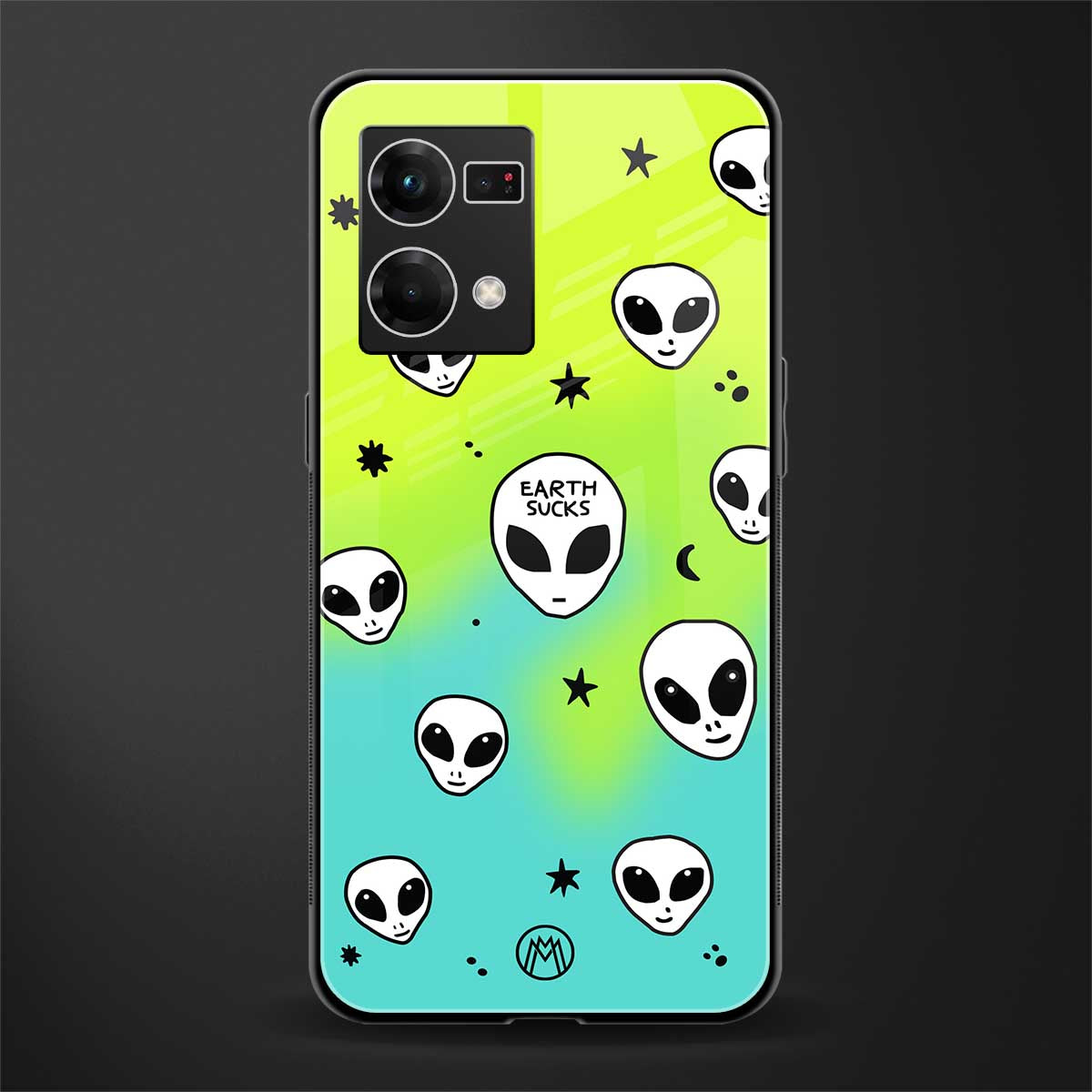 earth sucks neon edition back phone cover | glass case for oppo f21 pro 4g