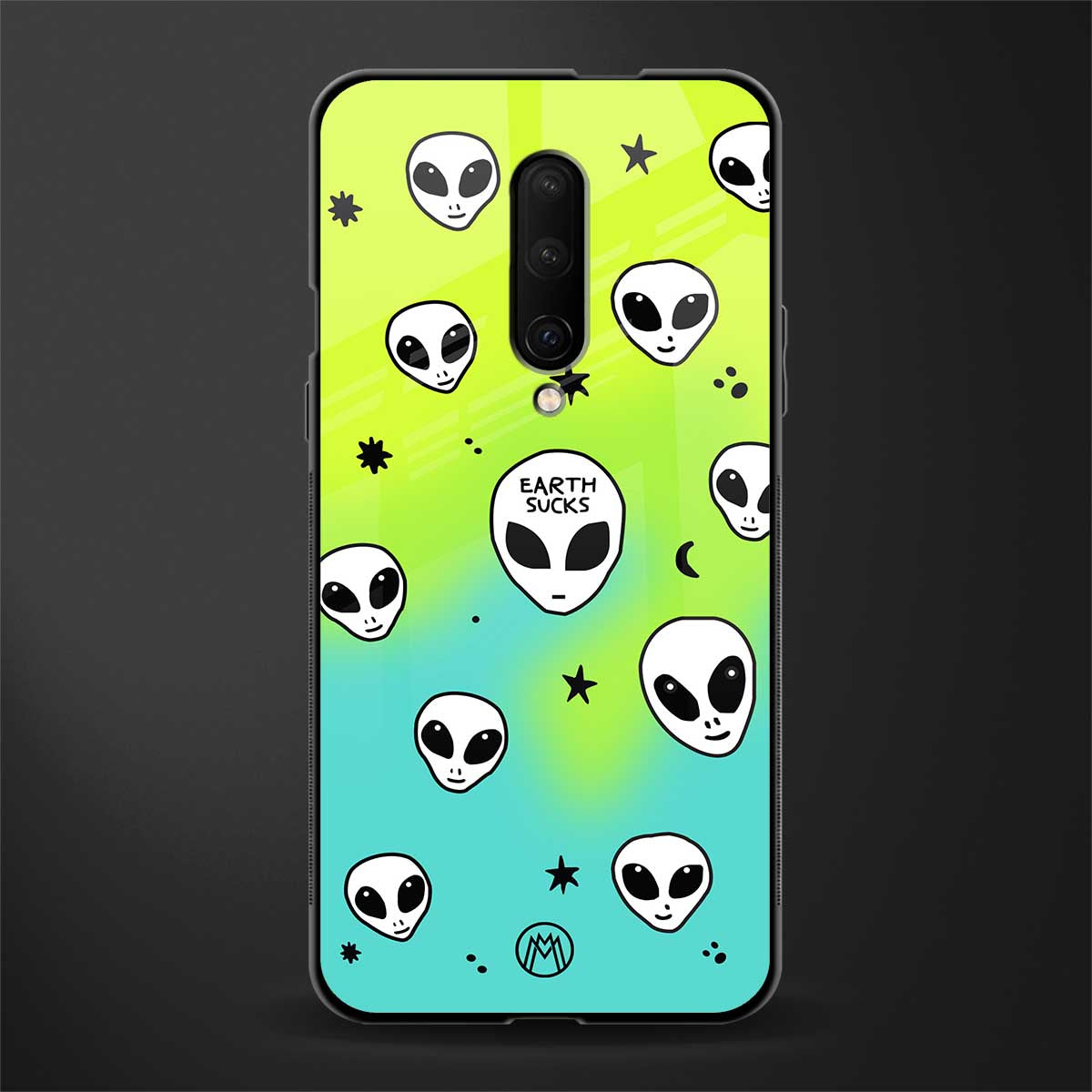 earth sucks neon edition glass case for oneplus 7 pro image