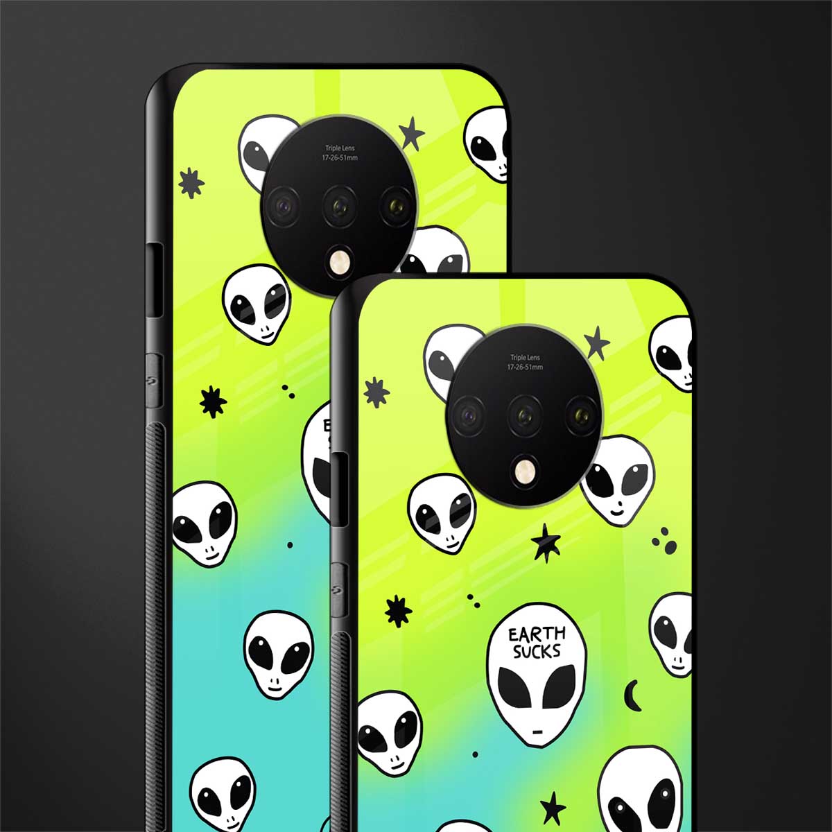 earth sucks neon edition glass case for oneplus 7t image-2