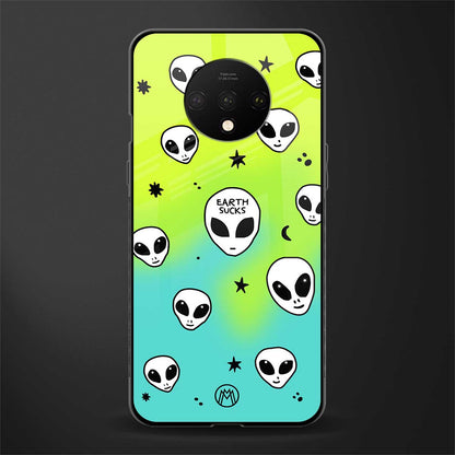 earth sucks neon edition glass case for oneplus 7t image