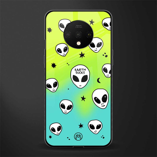 earth sucks neon edition glass case for oneplus 7t image