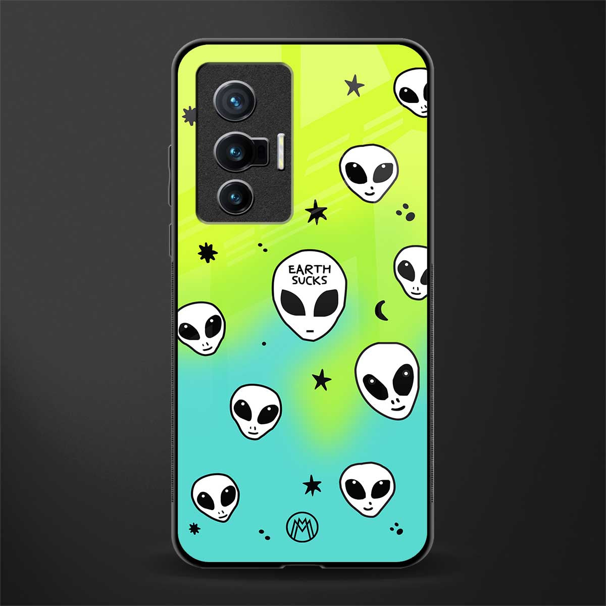 earth sucks neon edition glass case for vivo x70 image