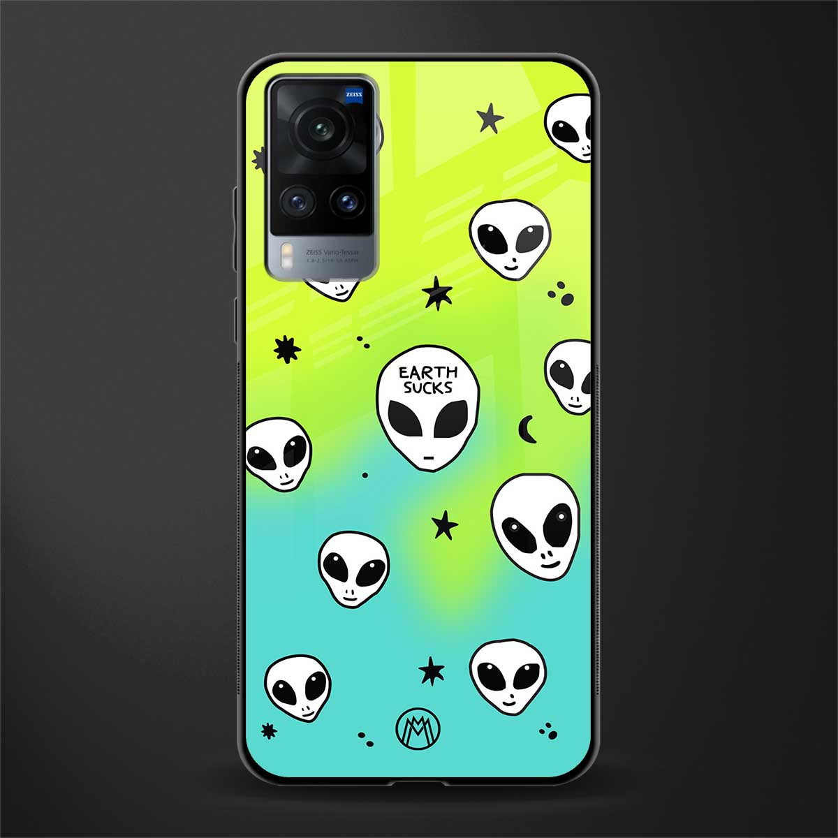 earth sucks neon edition glass case for vivo x60 image