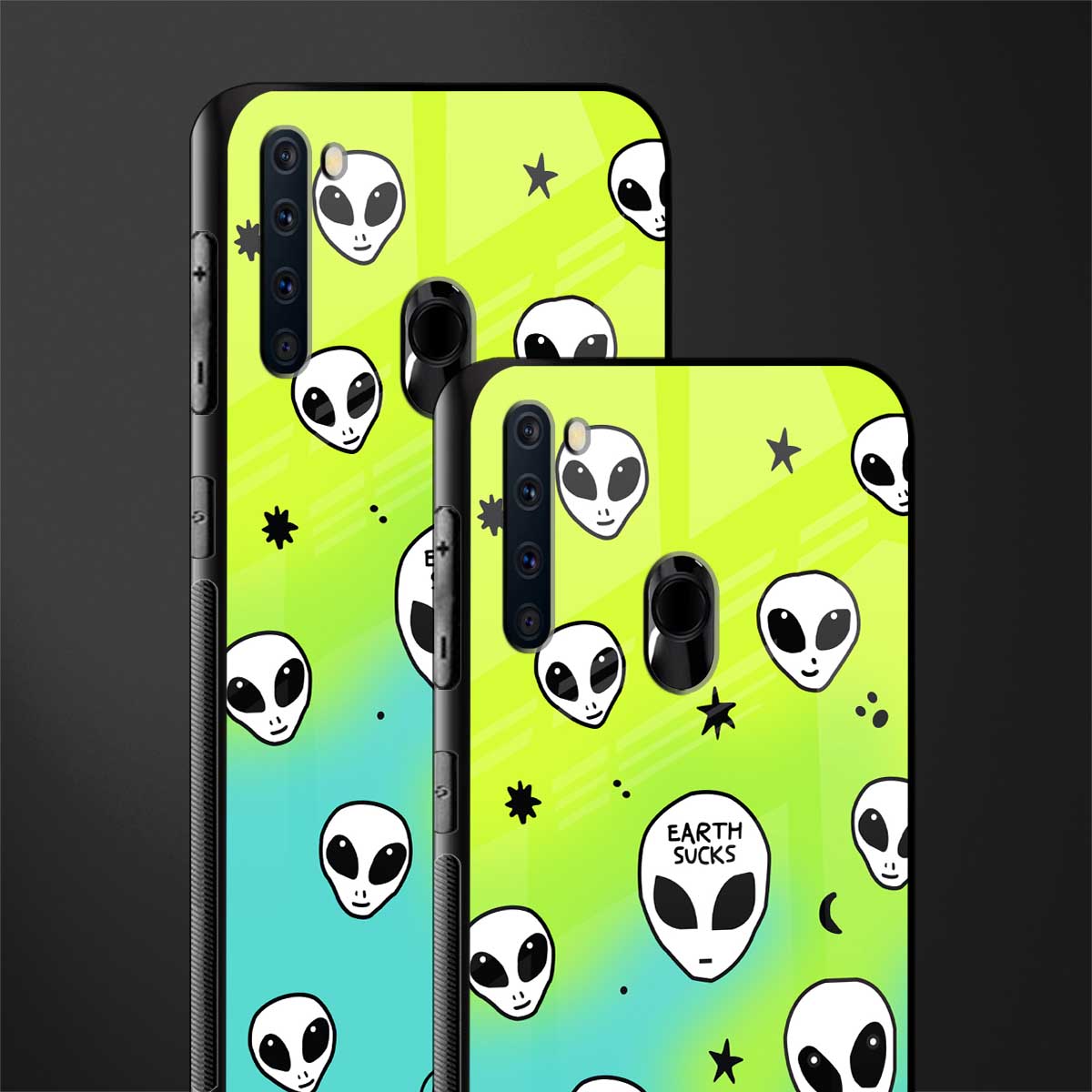 earth sucks neon edition glass case for samsung a21 image-2