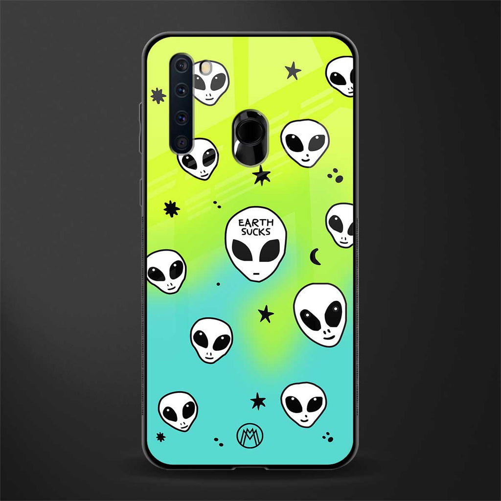 earth sucks neon edition glass case for samsung a21 image