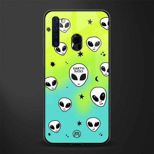 earth sucks neon edition glass case for samsung a21 image