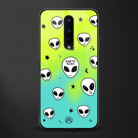 earth sucks neon edition glass case for oneplus 8 image