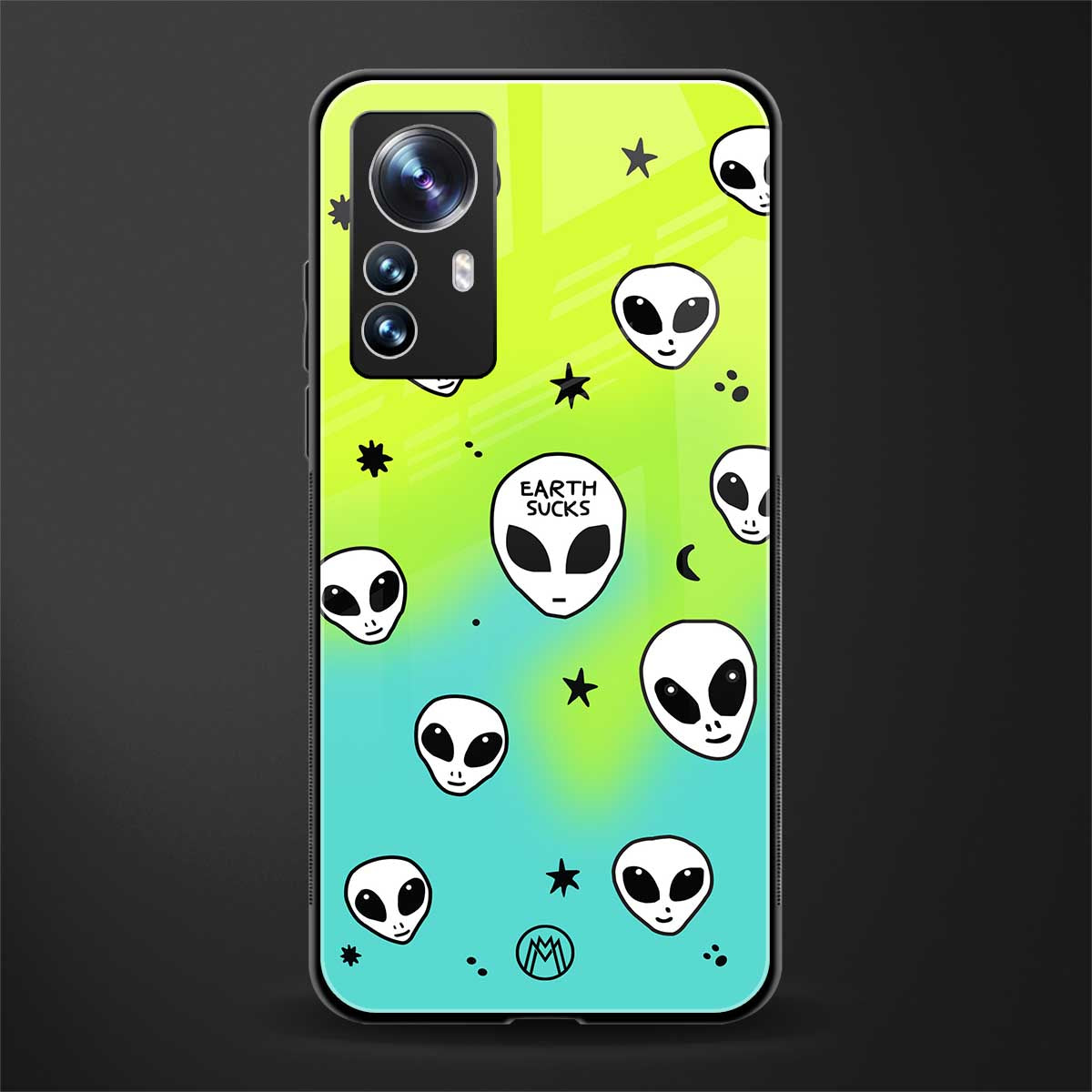 earth sucks neon edition back phone cover | glass case for xiaomi 12 pro