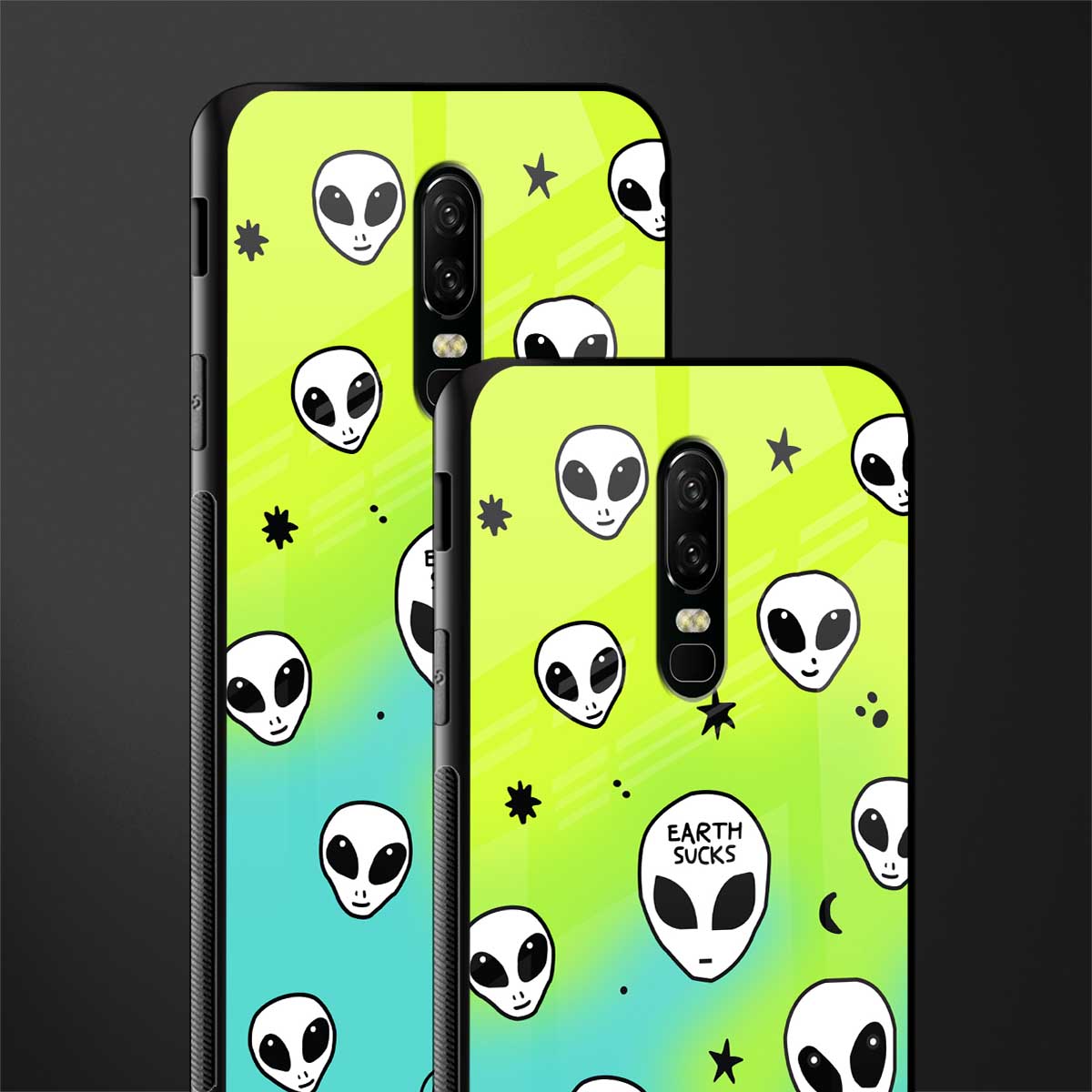 earth sucks neon edition glass case for oneplus 6 image-2