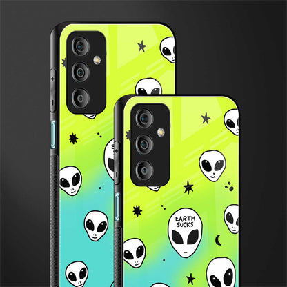 earth sucks neon edition back phone cover | glass case for samsung galaxy f23 5g