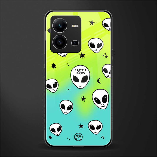 earth sucks neon edition back phone cover | glass case for vivo v25-5g
