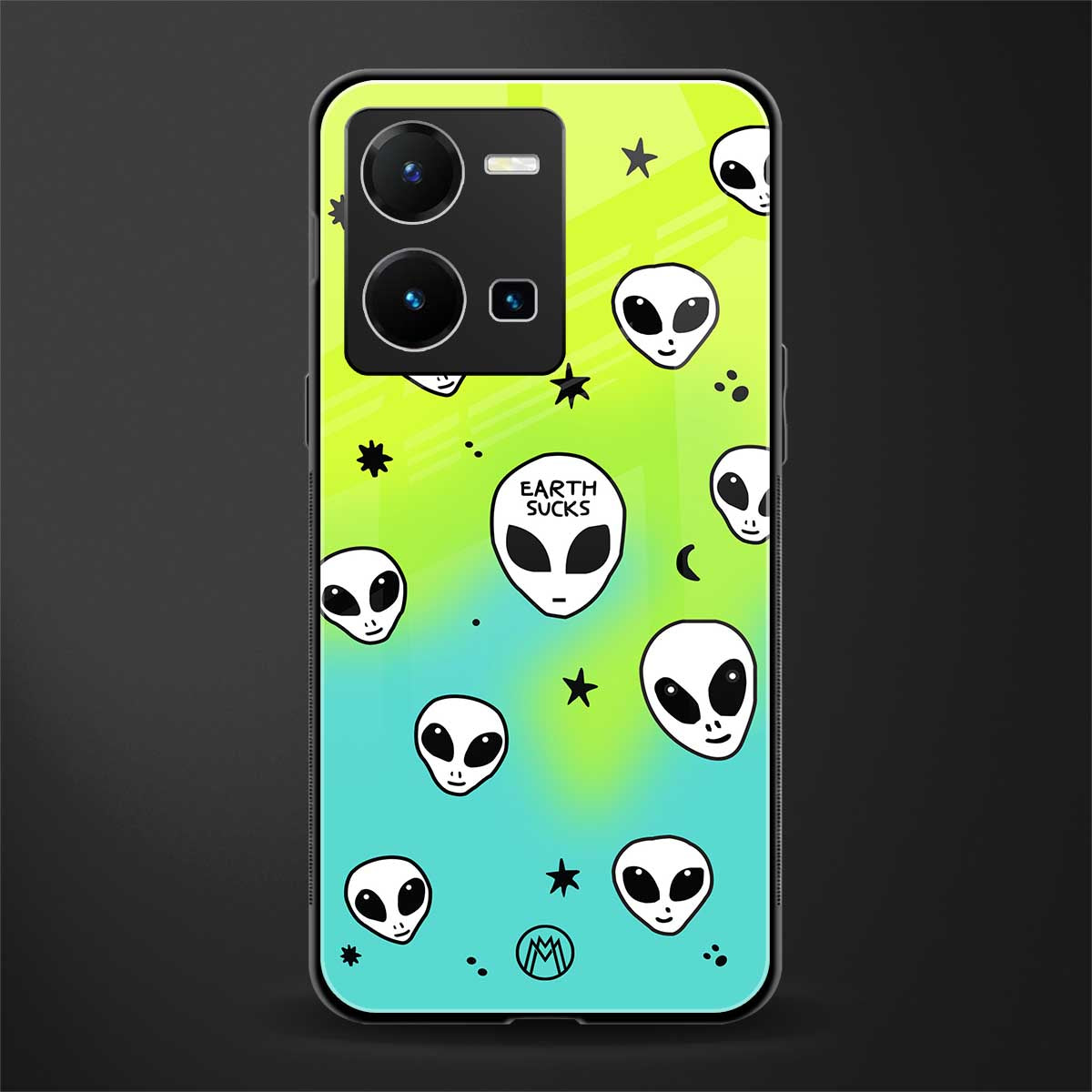 earth sucks neon edition back phone cover | glass case for vivo y35 4g