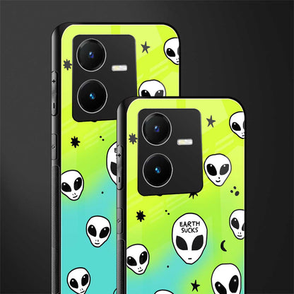 earth sucks neon edition back phone cover | glass case for vivo y22