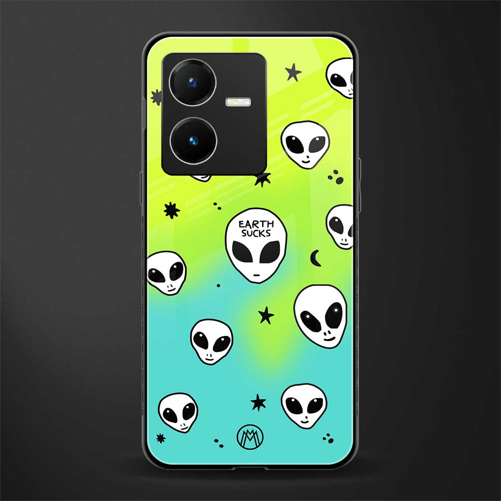 earth sucks neon edition back phone cover | glass case for vivo y22