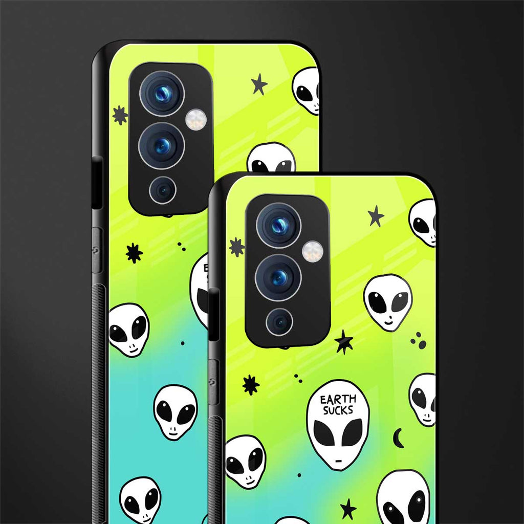 earth sucks neon edition back phone cover | glass case for oneplus 9