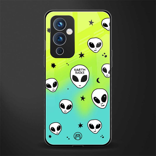 earth sucks neon edition back phone cover | glass case for oneplus 9