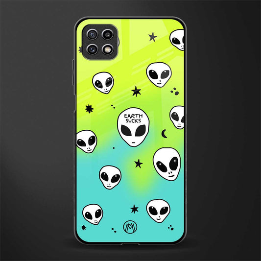 earth sucks neon edition back phone cover | glass case for samsung galaxy f42