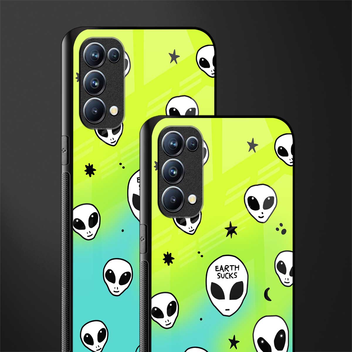 earth sucks neon edition back phone cover | glass case for oppo reno 5