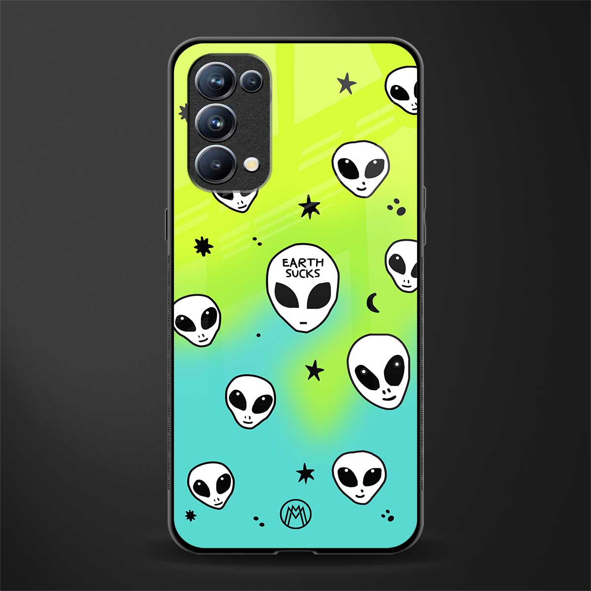 earth sucks neon edition back phone cover | glass case for oppo reno 5