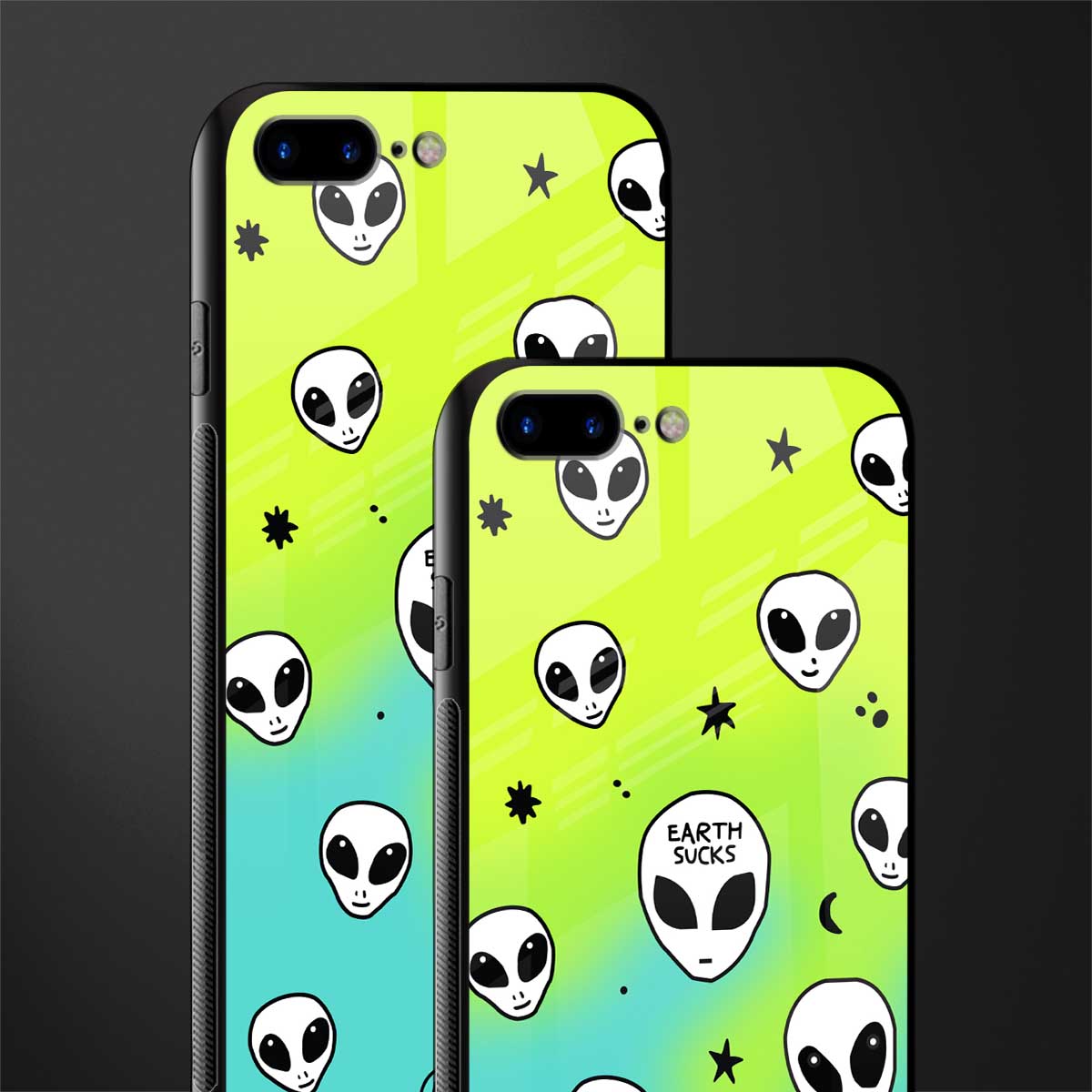 earth sucks neon edition glass case for iphone 7 plus image-2
