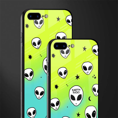 earth sucks neon edition glass case for iphone 8 plus image-2