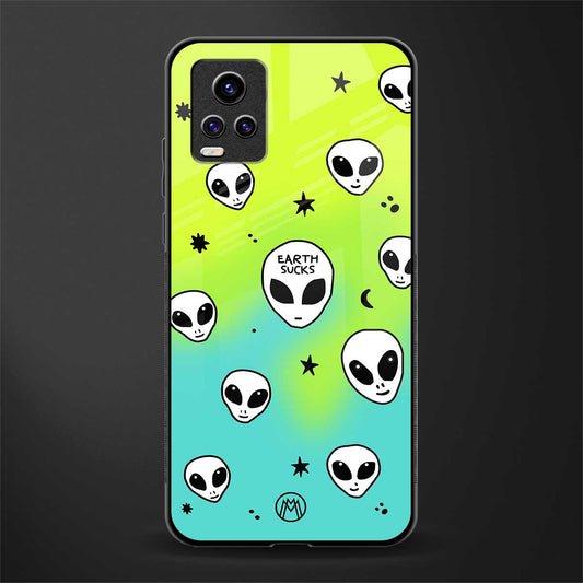 earth sucks neon edition back phone cover | glass case for vivo v21e 4g