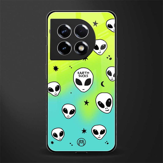 earth sucks neon edition back phone cover | glass case for oneplus 11