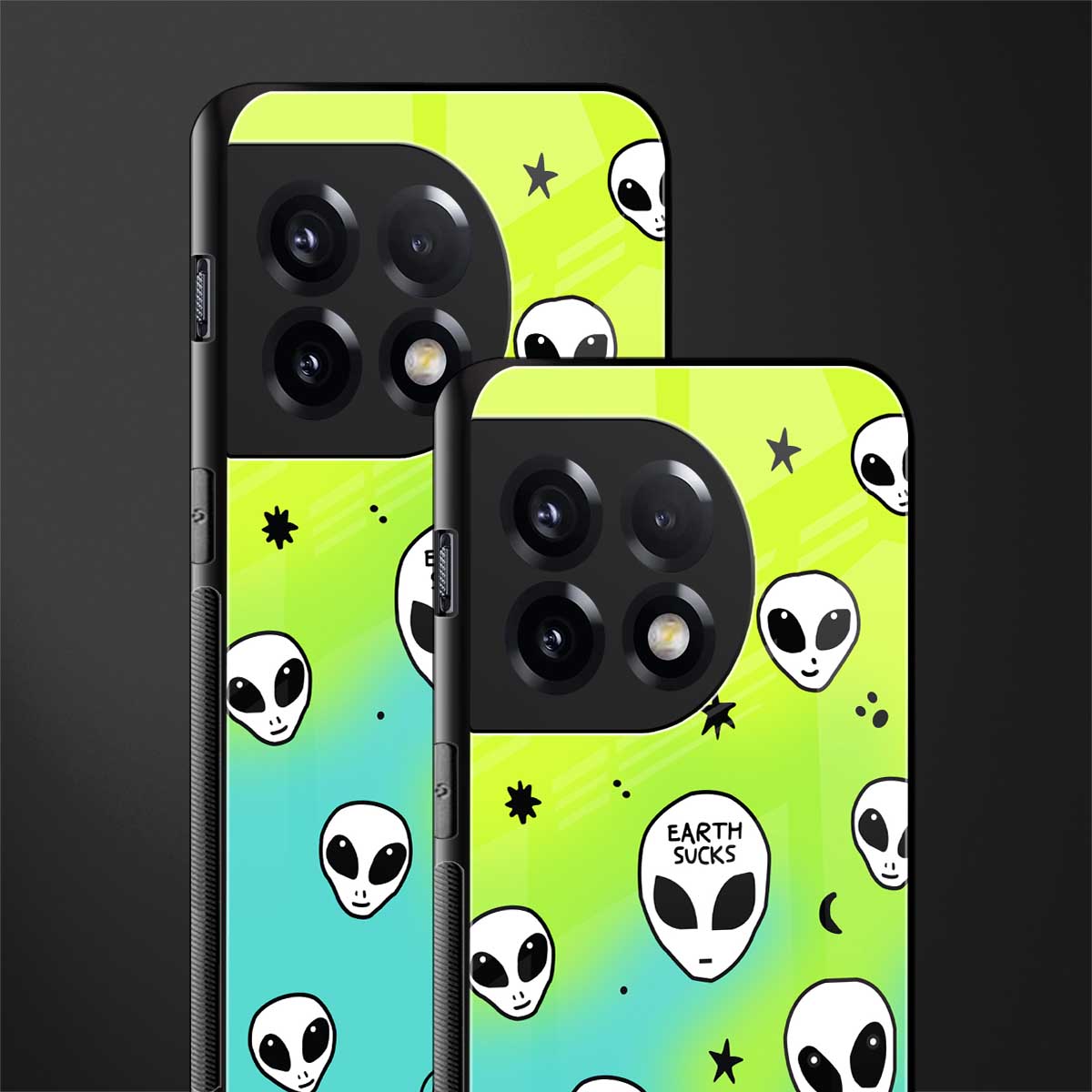 earth sucks neon edition back phone cover | glass case for oneplus 11r