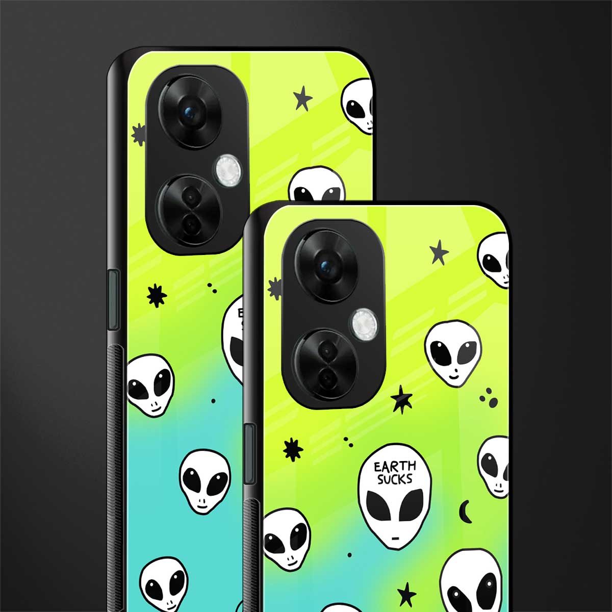 earth sucks neon edition back phone cover | glass case for oneplus nord ce 3 lite